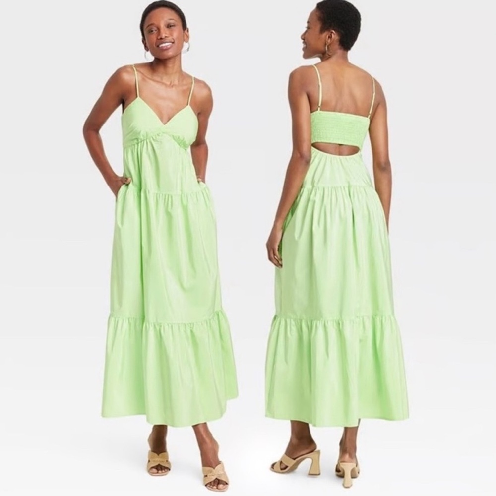 a new day Light Green Backless Maxi Dress